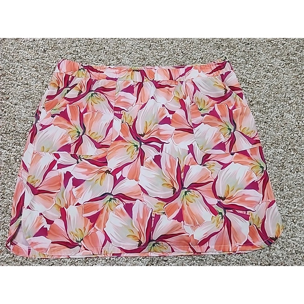 Chico's Zenergy UPF tropical Floral Golf Skirt Skort Size 2 (12) 34x18